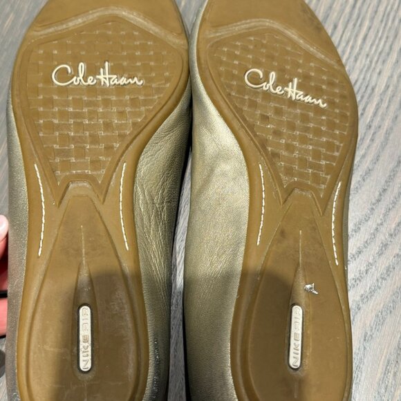 COLE HAAN Gold Leather Ballet Flats - Size 7 - Picture 8 of 10
